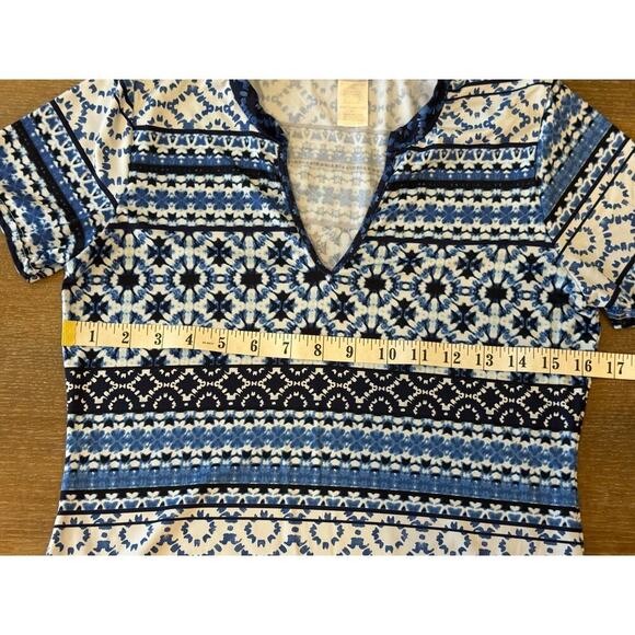 TOMMY BAHAMA Blue Patterned Top Shirt Women size S - Picture 7 of 7